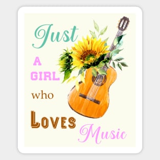 Sunflower & Guitar with quote Magnet